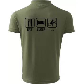 Pánská košile Eat sleep záchod - Polokošile pánská Pique Polo 203 - 5XL ( Khaki )