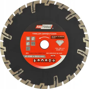 Řezný kotouč Awtools Diamantový kotouč pro rychlé hluboké řezání 230 x 22,2 mm