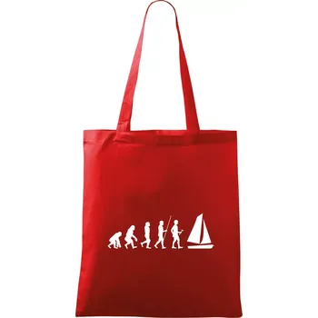 Nákupní taška Evoluce plachtění - Taška bavlněná - 42 x 38 cm ( Červená )