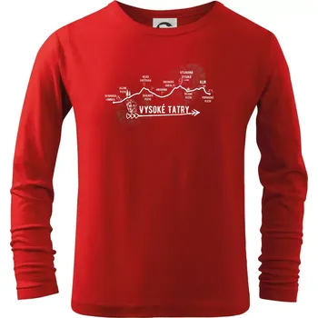 Chlapecké tričko Vysoké Tatry - profil cesty - Triko dětské Long Sleeve - 146 cm/10 let ( Červená )