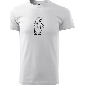 Pánské tričko Geometrie lední medvěd stojící - Triko extra velké (5-8XL) - 7XL ( Bílá )