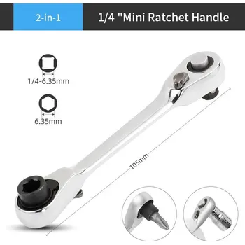 Klíč Mini ráčnový klíč s dvojitou hlavicí | ráčnový klíč, mini ráčna - Dvouhlavý