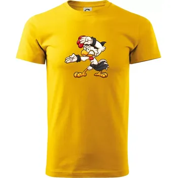 Pánské tričko Kohout karatista - Triko extra velké (5-8XL) - 7XL ( Žlutá )