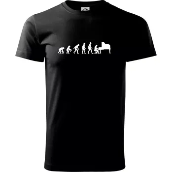 Pánské tričko Evoluce piano - Triko extra velké (5-8XL) - 7XL ( Černá )