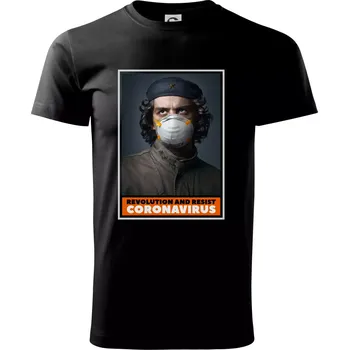 Pánské tričko Corona Revolution and resist - Triko extra velké (5-8XL) - 8XL ( Černá )