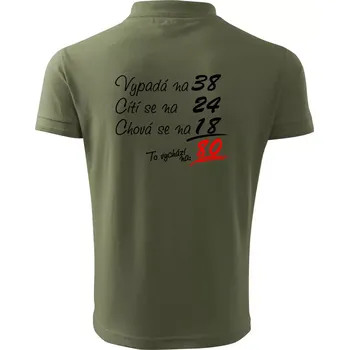 Pánská košile Vypadá, cítí se, chová se - 80 let - Polokošile pánská Pique Polo 203 - 4XL ( Khaki )