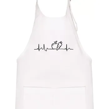 Kuchyňská zástěra EKG zelenina - Dětská zástěra na vaření - Univerzální velikost ( Bílá )