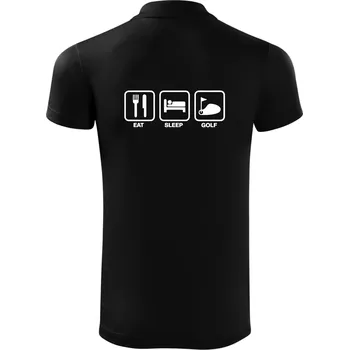 Pánská košile Eat sleep golf - Polokošile Victory sportovní (dresovina) - 2XL ( Černá )