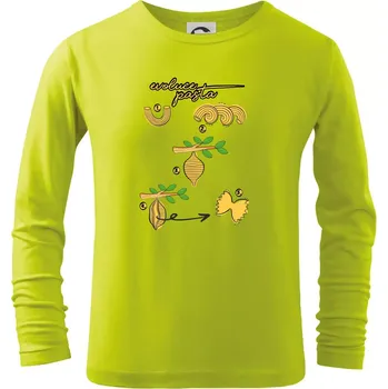 Dětská móda Evoluce pasta - Triko dětské Long Sleeve - 104-110cm / 3-4 roky ( Limetková )