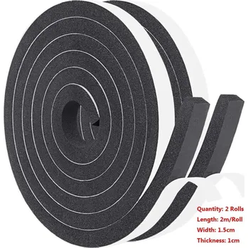 Těsnění do okna a dveří Těsnicí páska do dveří a oken samolepicí | těsnicí páska, dveřní těsnění - Černé role 1,5 cm – 2
