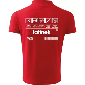 Pánská košile Čárový kód Tatínek - Polokošile pánská Pique Polo 203 - S ( Červená )
