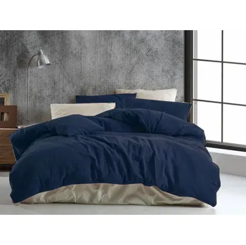 Povlečení Prodloužené mušelínové povlečení 140x220, 70x90cm tmavě modré - 1+1, 140x220, 70x90cm 5478_8422101141Z