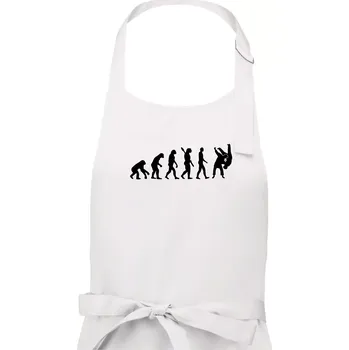 Kuchyňská zástěra Judo Evoluce boj - Pánská zástěra na vaření - Univerzální velikost ( Bílá )