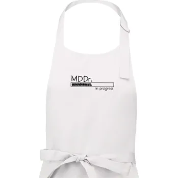 Kuchyňská zástěra In progress titul MDDr. doktor / doktorka zubního lékařství - Dámská zástěra na vaření - Univerzální velikost ( Bílá )