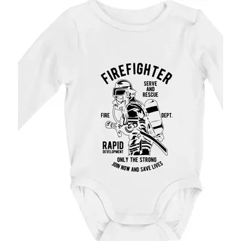 Firefighter Dept - Body kojenecké s dlouhým rukávem - Dlouhý r. 6-12 měs ( Bílá )