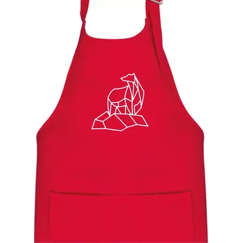 Kuchyňská zástěra Geometrie lední medvěd na ledu - Dětská zástěra na vaření - Univerzální velikost ( Červená )