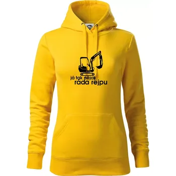 Dámská mikina Já tak nějak ráda rejpu - Mikina dámská Cape s kapucí - XS ( Žlutá )