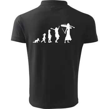 Pánská košile Evoluce cellistka - Polokošile pánská Pique Polo 203 - L ( Dřevěné uhlí )