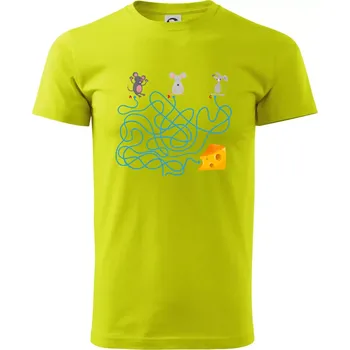 Myší cesta hlavolam - Klasické pánské triko vyšší gramáže - M ( Limetková )