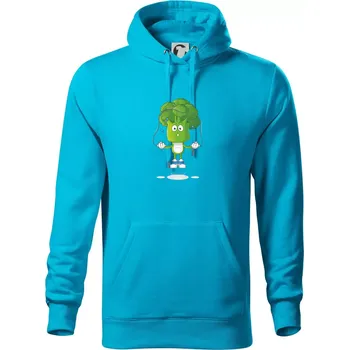 Pánská mikina Brokolice tenista - Mikina pánská Cape s kapucí - 4XL ( Světlý tyrkys )