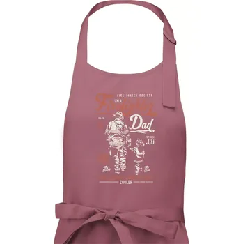 Kuchyňská zástěra Firefighter Dad - Pánská zástěra na vaření - Univerzální velikost ( Starorůžová )