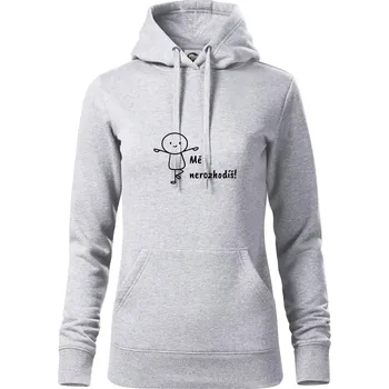 Dámská mikina Mě nerozhodíš - Mikina dámská Cape s kapucí - L ( Světlešedý Melír )