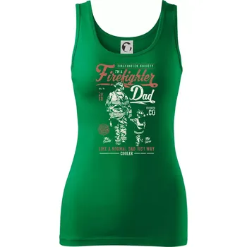 Dámské tričko Firefighter Dad - Dámské tílko - L ( Středně zelená )