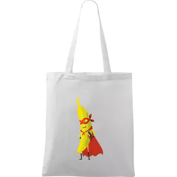 Banán superman - Taška bavlněná - 42 x 38 cm ( Bílá )