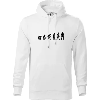 Pánská mikina Evoluce cowboy - Mikina pánská Cape s kapucí - 5XL ( Bílá )