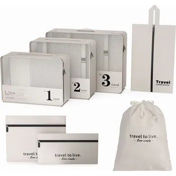 Flamenco Mystique Cestovní sada 7 kosmetických taštiček a organizérů pro efektivní úložný prostor KS142K