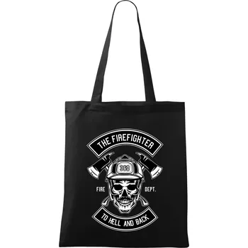 Lebka hasič do pekla a zpátky - Taška bavlněná - 42 x 38 cm ( Černá )
