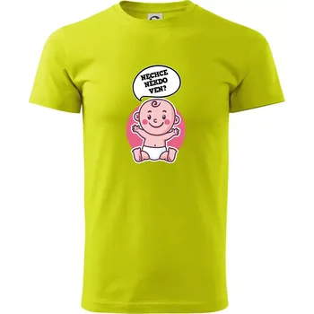 Nechce někdo ven - Triko pro porodní asistentku - Klasické pánské triko vyšší gramáže - 4XL ( Limetková )