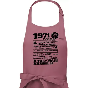 Kuchyňská zástěra 1971 v kostce - Pánská zástěra na vaření - Univerzální velikost ( Starorůžová )