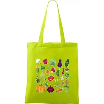 Veselá zelenina - Taška bavlněná - 42 x 38 cm ( Limetková )