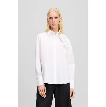 Dámská košile HALENKA KARL LAGERFELD FLOWER POPLIN BLOUSE WHITE