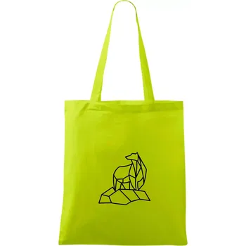 Geometrie lední medvěd na ledu - Taška bavlněná - 42 x 38 cm ( Limetková )