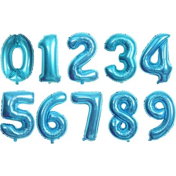 Nafukovací číslice | nafukovací balónky čísla - Modrá,80 cm,6