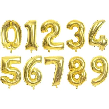 Balónek Nafukovací číslice | nafukovací balónky čísla - Zlatá,80 cm,6