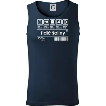 Čárový kód - řidič šaliny - Tílko pánské Core - L ( Námořní modrá (velmi tmavá - téměř černá) )