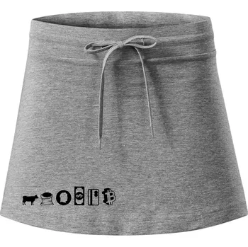 Dámské oblečení Evoluce peněz bitcoin - Sportovní sukně - two in one - M ( Tmavě šedý melír )