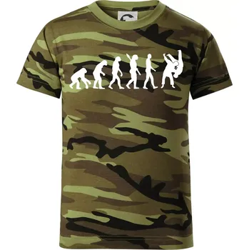 Judo Evoluce boj - Dětské maskáčové triko - 134 cm/8 let ( Zelený maskáč )