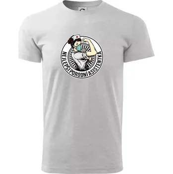 Pánské tričko Nejlepší porodní asistentka - Triko extra velké (5-8XL) - 6XL ( Světlešedý Melír )