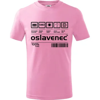 Čárový kód - Oslavenec - Tričko dětské bavlněné - 98 cm / 2 roky ( Růžová )