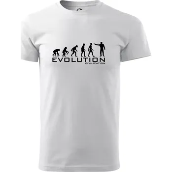 Evoluce civilizace - Triko extra velké (5-8XL) - 8XL ( Bílá )