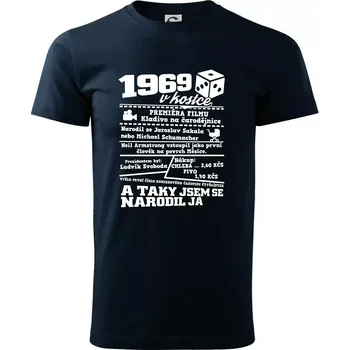 Pánské tričko 1969 v kostce - Triko extra velké (5-8XL) - 8XL ( Námořní modrá (velmi tmavá - téměř černá) )