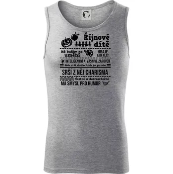 Narozeniny říjen - Tílko pánské Core - S ( Tmavě šedý melír )