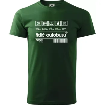 Pánské tričko Čárový kód řidič autobusu - Triko extra velké (5-8XL) - 7XL ( Lahvově zelená )