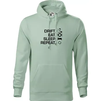 Pánská mikina Drift Eat Sleep Repeat - Mikina pánská Cape s kapucí - 5XL ( Sage )