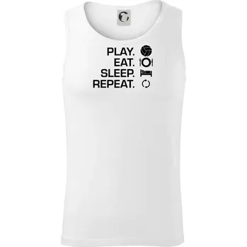 Play Eat Sleep Repeat volejbal - Tílko pánské Core - 2XL ( Bílá )