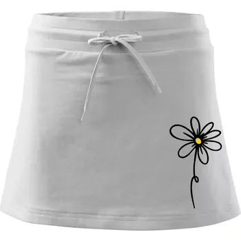 Dámská sukně Kopretina - dole na výšku - Sportovní sukně - two in one - L ( Bílá )